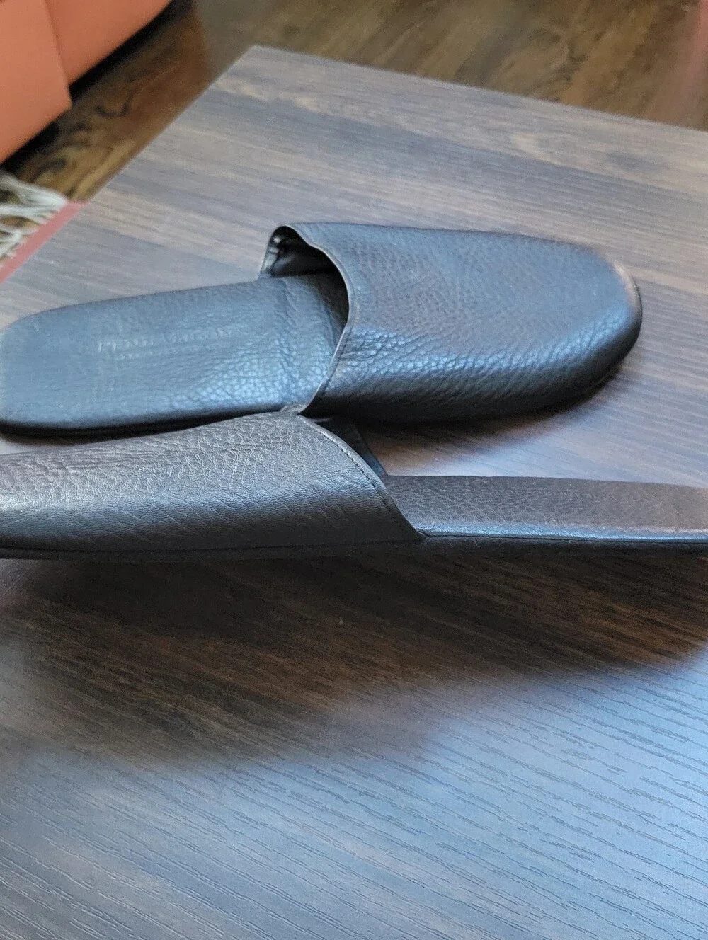Penhaligon's Leather Slip On Bedroom Slippers Mens Size Large Comfort Luxury